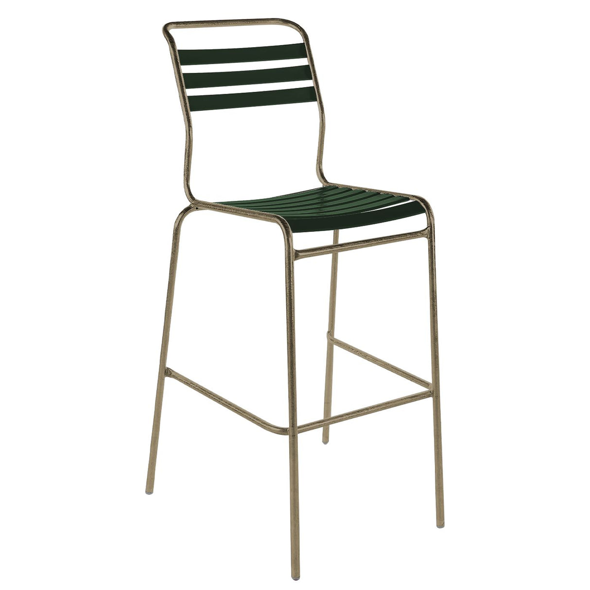 Schaffner Säntis Tabouret de bar à lattes Champagne 85 Vert sapin 66