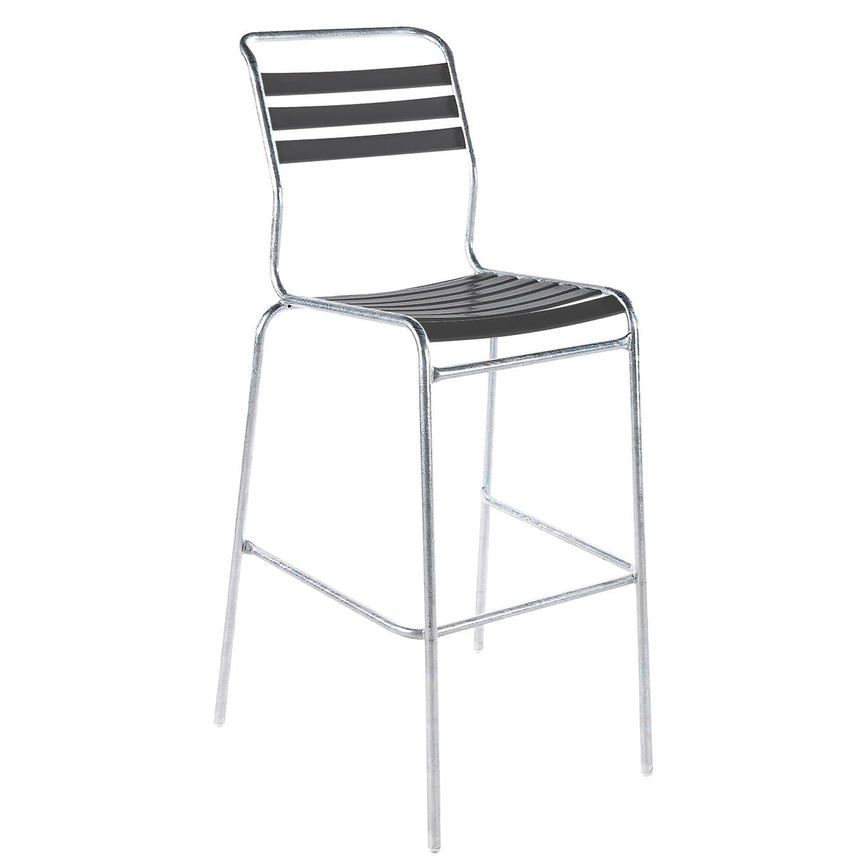Schaffner Säntis Tabouret de bar à lattes Galvanisé à chaud 02 Anthracite 77