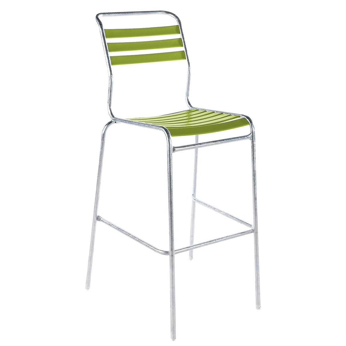 Schaffner Säntis Tabouret de bar à lattes Galvanisé à chaud 02 Vert Clair 63