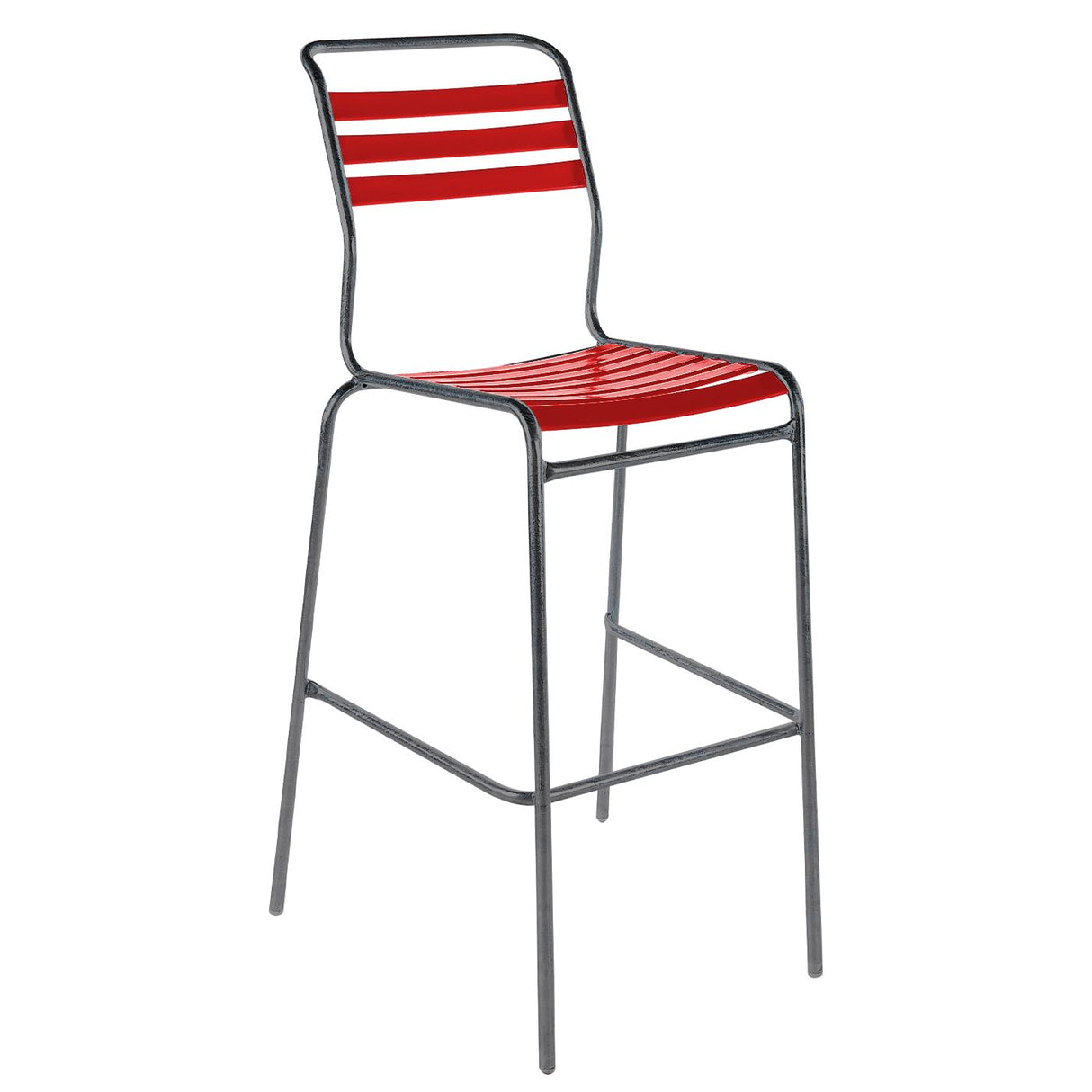 Schaffner Säntis Tabouret de bar à lattes Graphite 73 Rouge 30