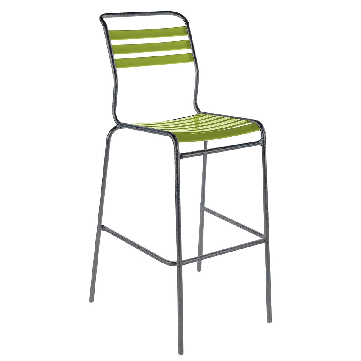 Schaffner Säntis Tabouret de bar à lattes Graphite 73 Vert Clair 63
