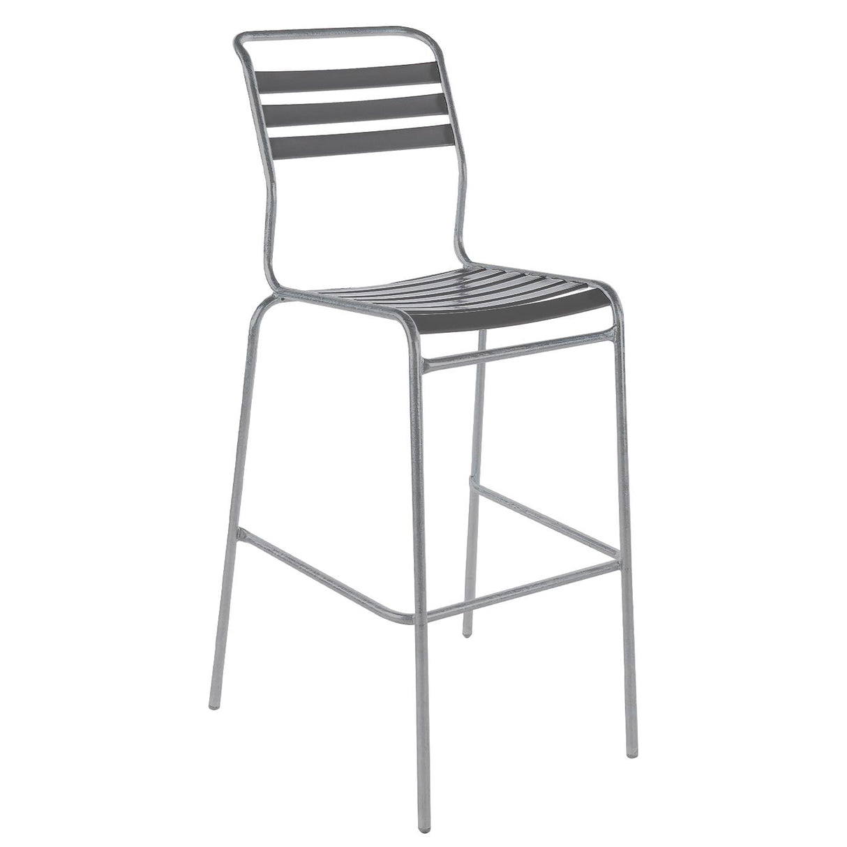 Schaffner Säntis Tabouret de bar à lattes Gris Argent 78 Graphite 73