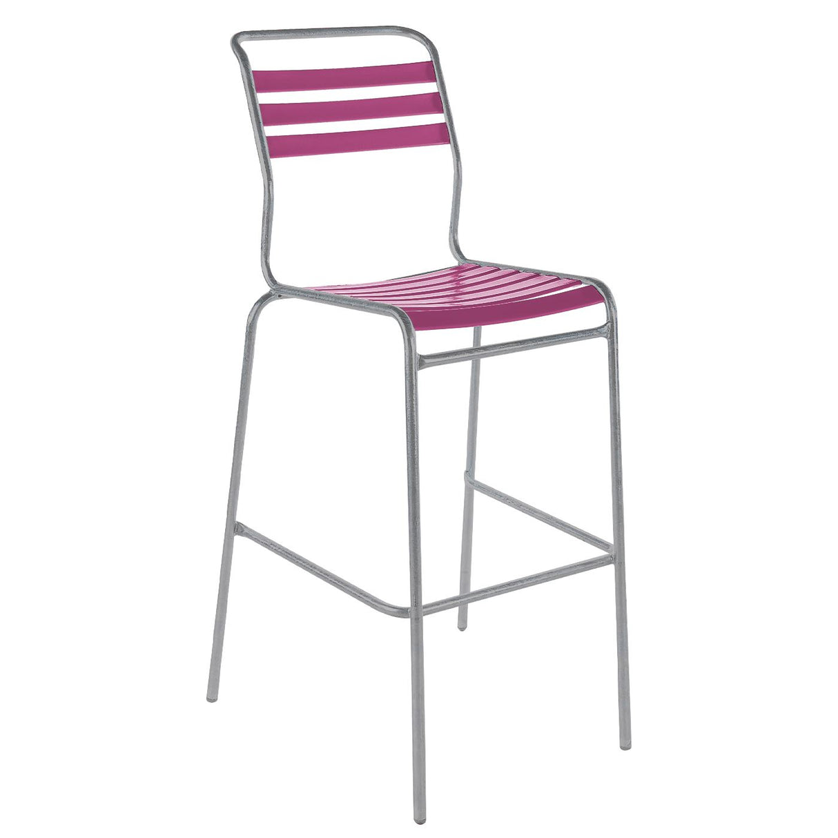 Schaffner Säntis Tabouret de bar à lattes Gris Argent 78 Rose 41
