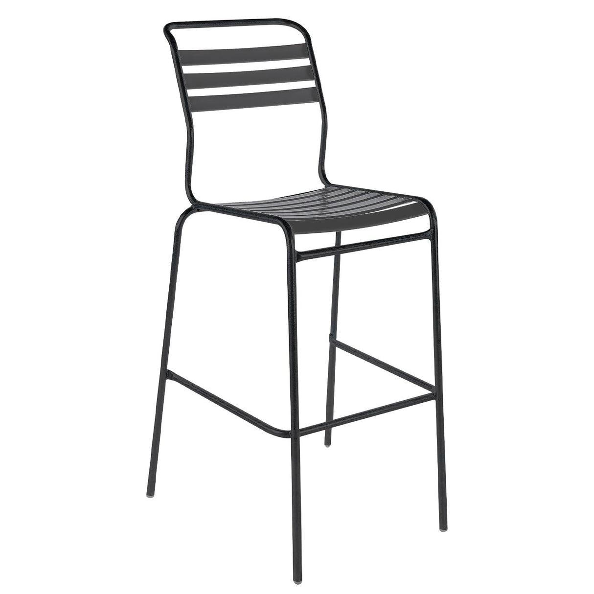 Schaffner Säntis Tabouret de bar à lattes Noir 91 Anthracite 77