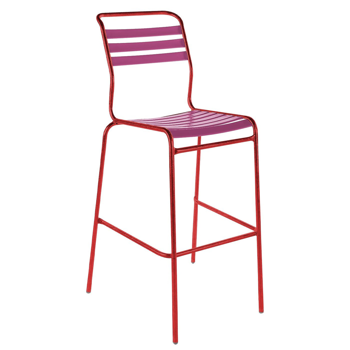 Schaffner Säntis Tabouret de bar à lattes Rouge 30 Rose 41