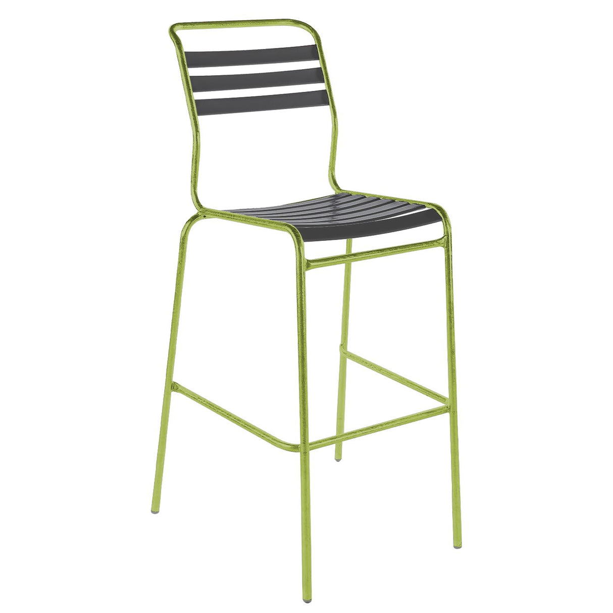 Schaffner Säntis Tabouret de bar à lattes Vert Clair 63 Anthracite 77