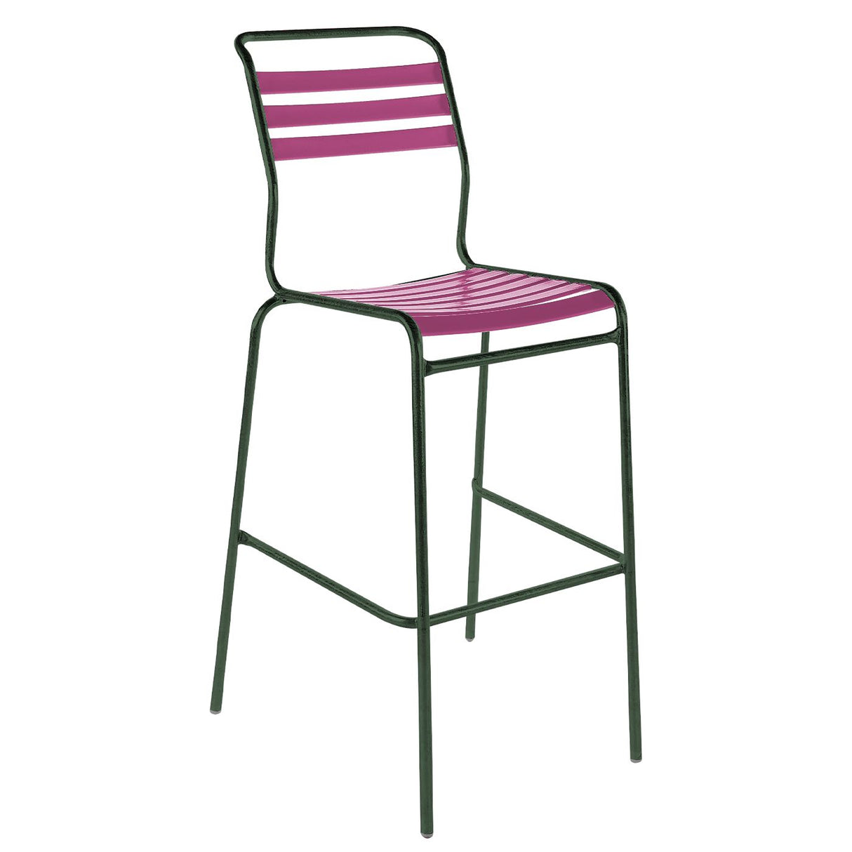 Schaffner Säntis Tabouret de bar à lattes Vert Sapin 66 Rose 41