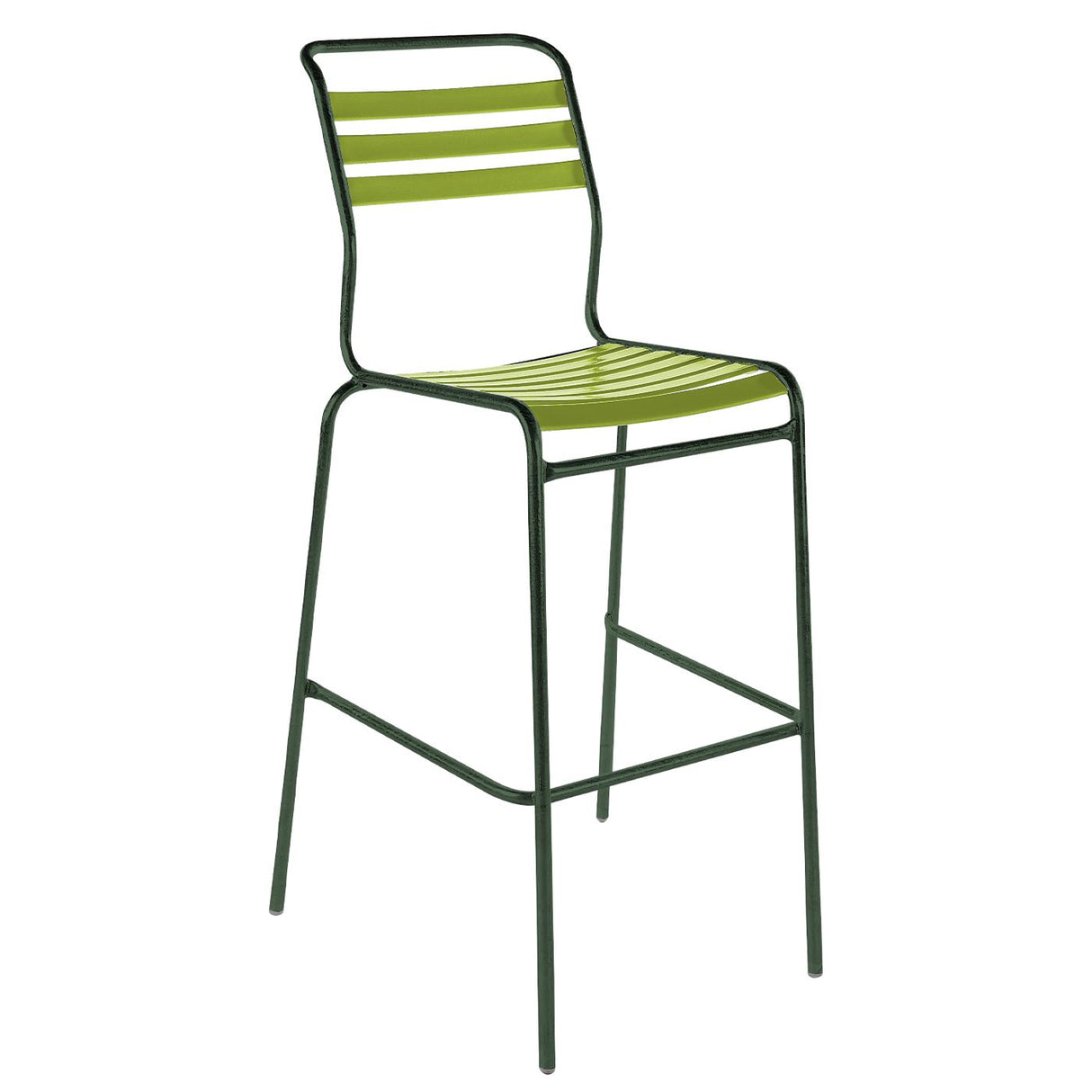 Schaffner Säntis Tabouret de bar à lattes Vert Sapin 66 Vert Clair 63