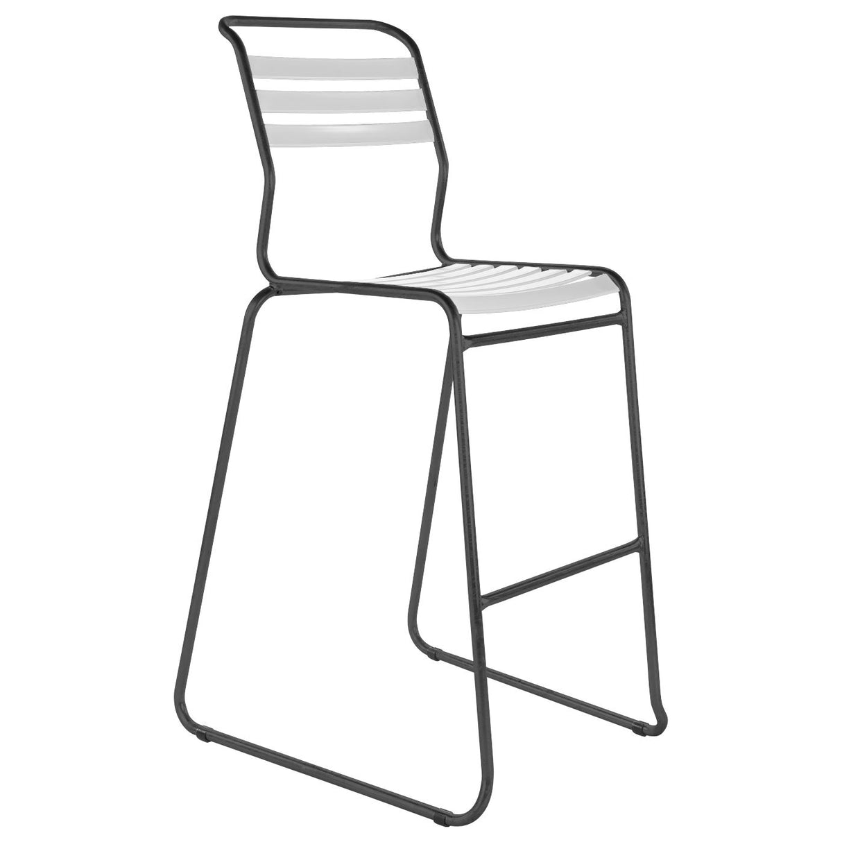 Schaffner Säntis Tabouret de bar luge à lattes Anthracite 77 Blanc 90