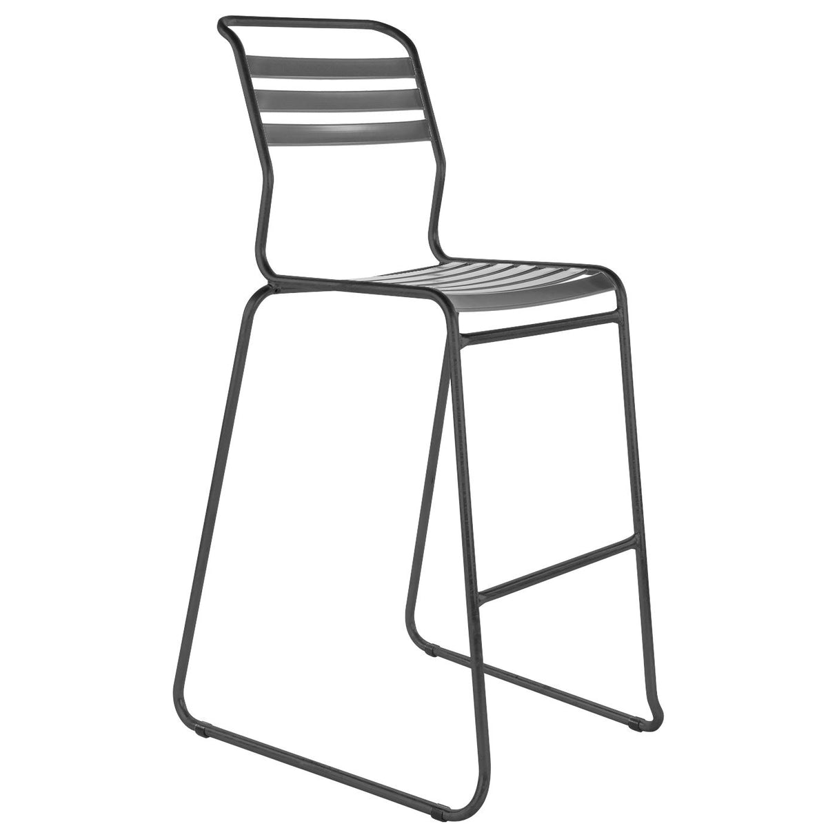 Schaffner Säntis Tabouret de bar luge à lattes Anthracite 77 Graphite 73