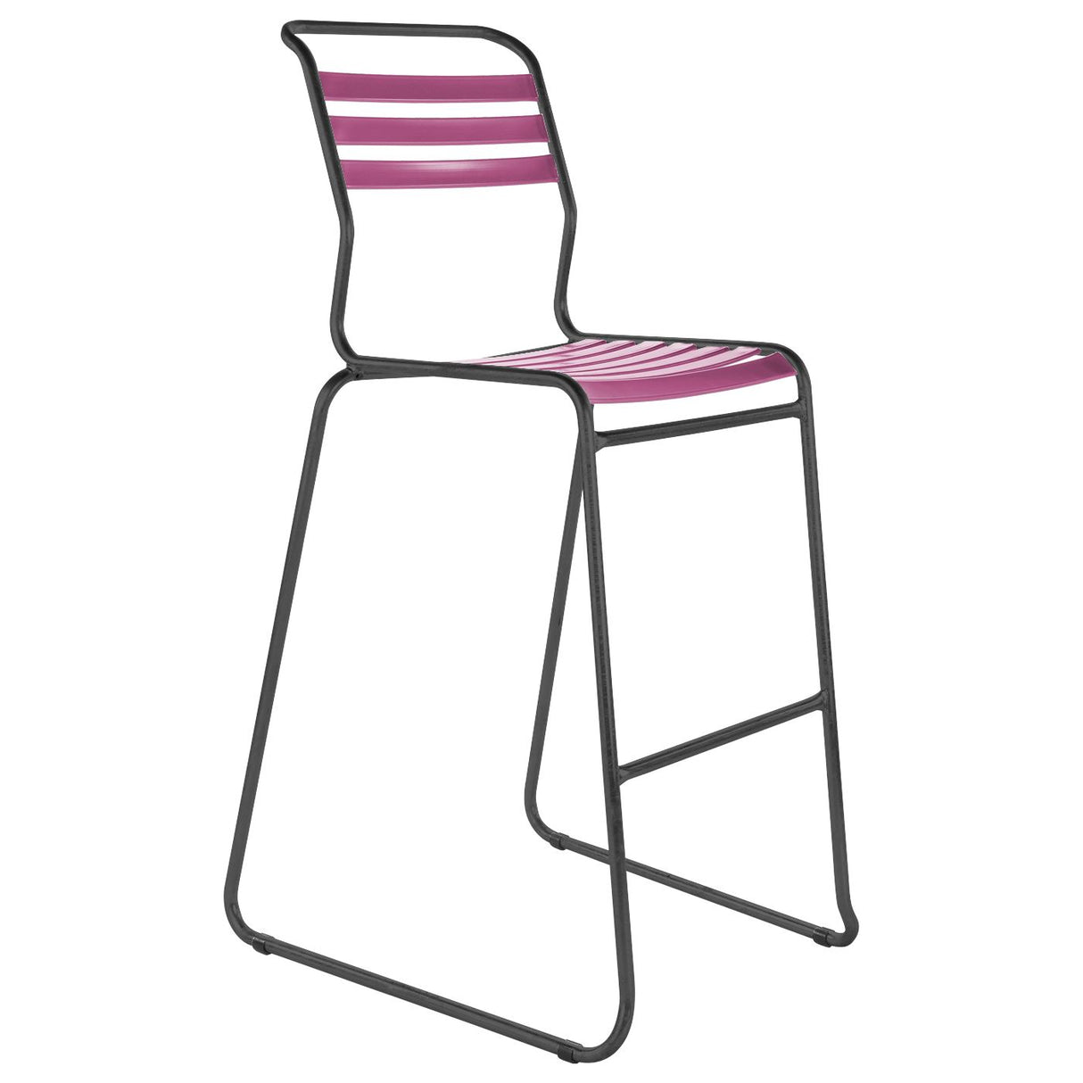 Schaffner Säntis Tabouret de bar luge à lattes Anthracite 77 Rose 41