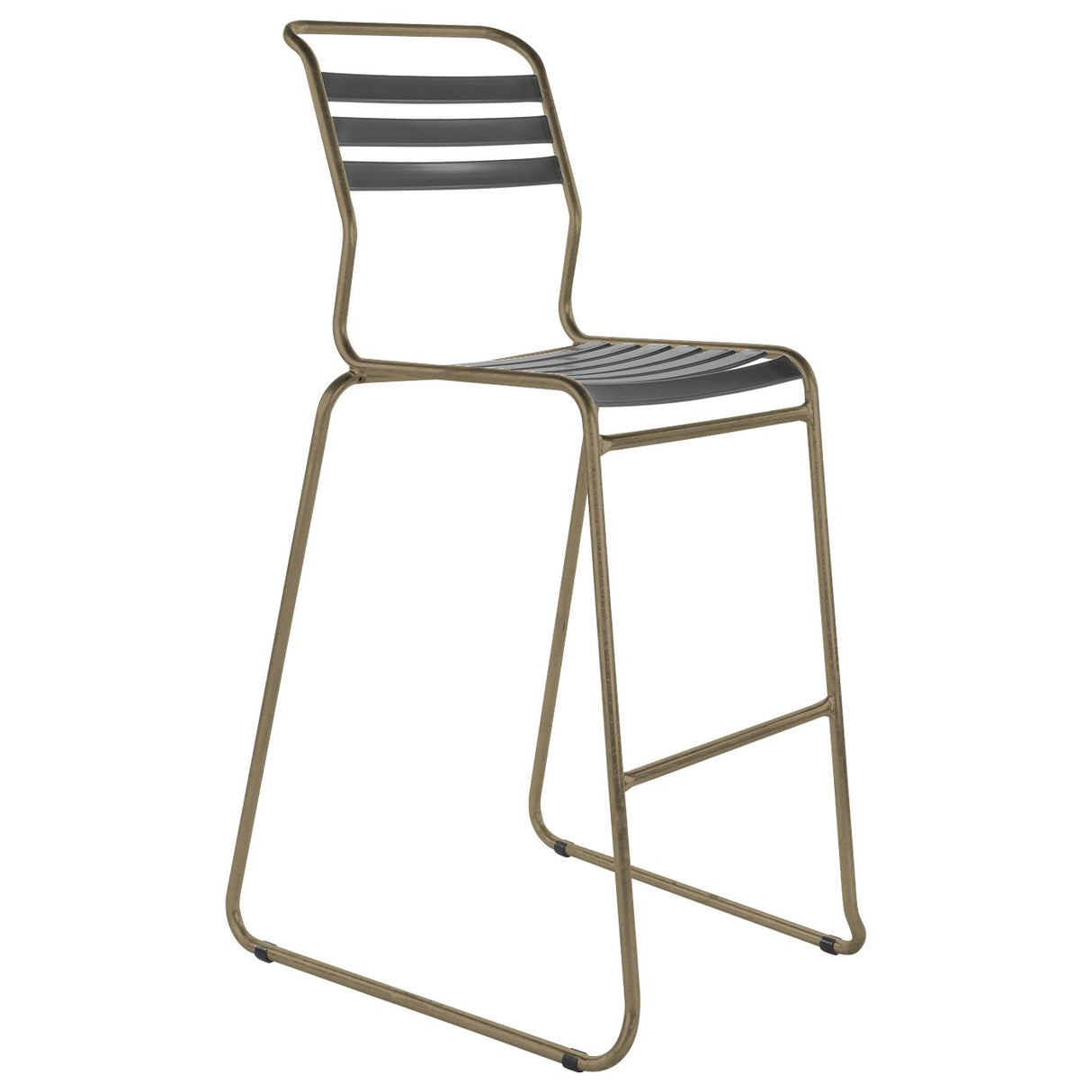 Schaffner Säntis Tabouret de bar luge à lattes Champagne 85 Anthracite 77