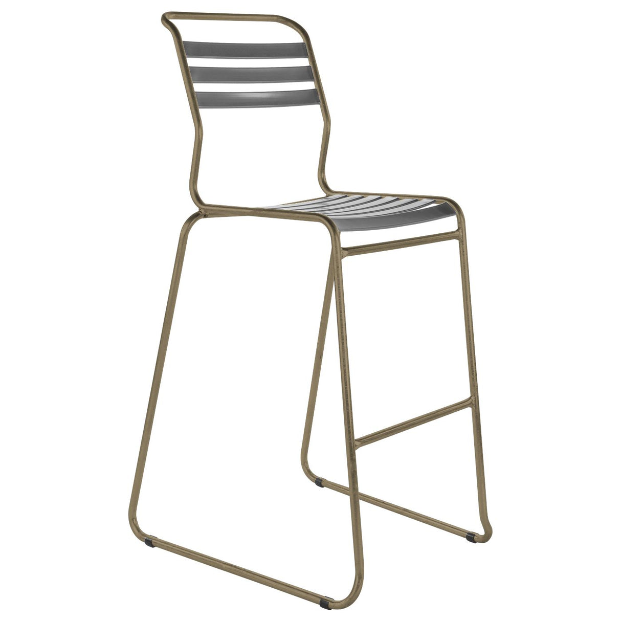 Schaffner Säntis Tabouret de bar luge à lattes Champagne 85 Graphite 73