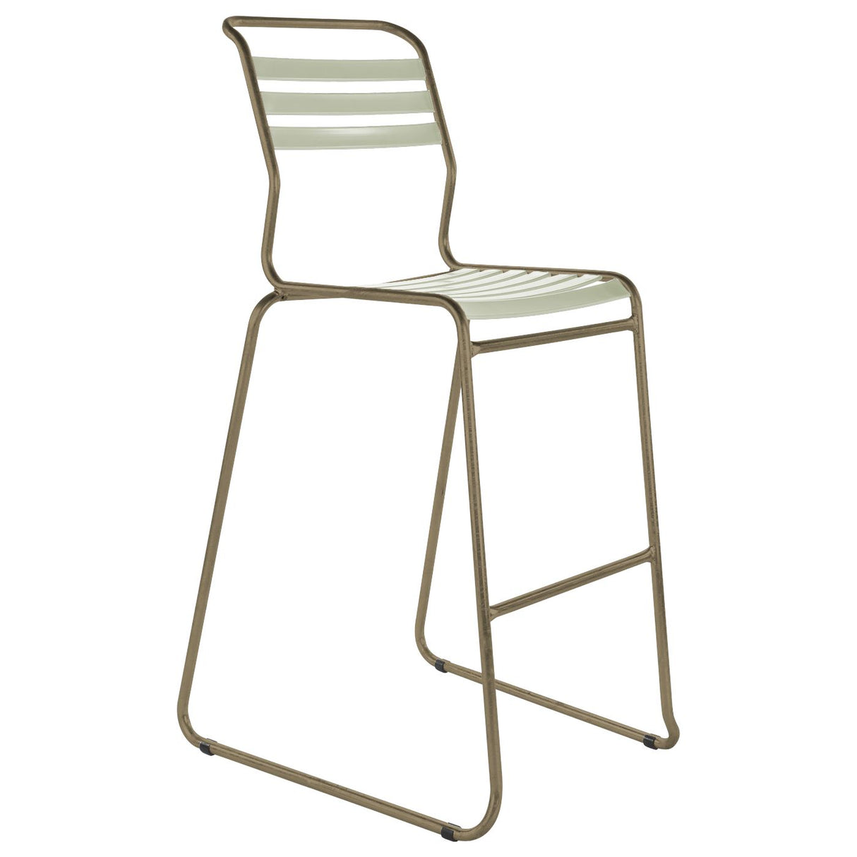 Schaffner Säntis Tabouret de bar luge à lattes Champagne 85 Vert pastel 64