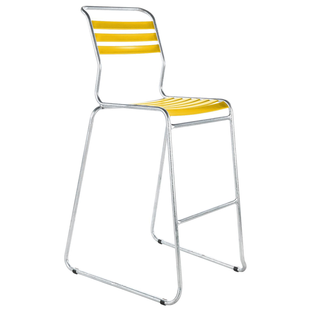 Schaffner Säntis Tabouret de bar luge à lattes Galvanisé à chaud 02 Jaune 11