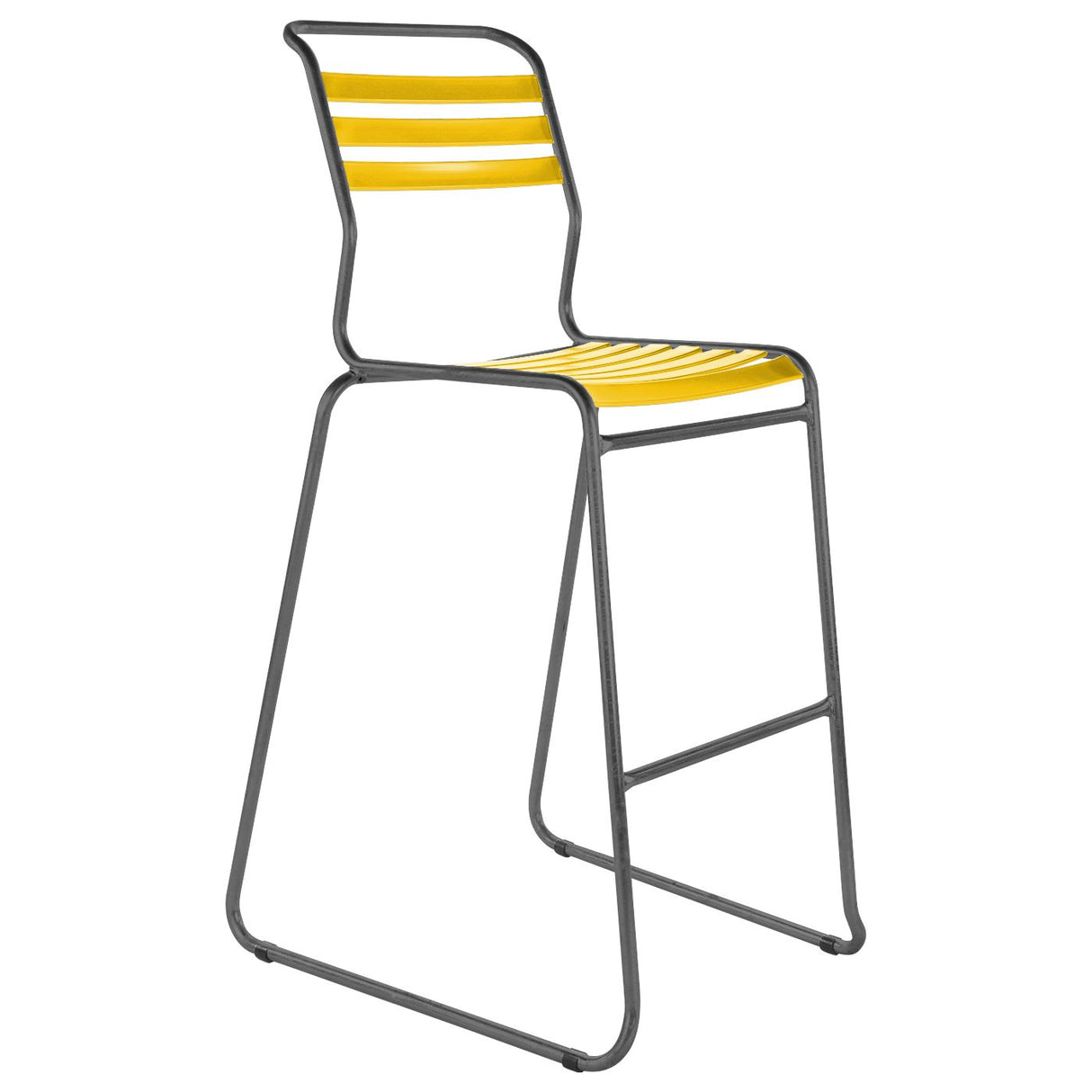 Schaffner Säntis Tabouret de bar luge à lattes Graphite 73 Jaune 11