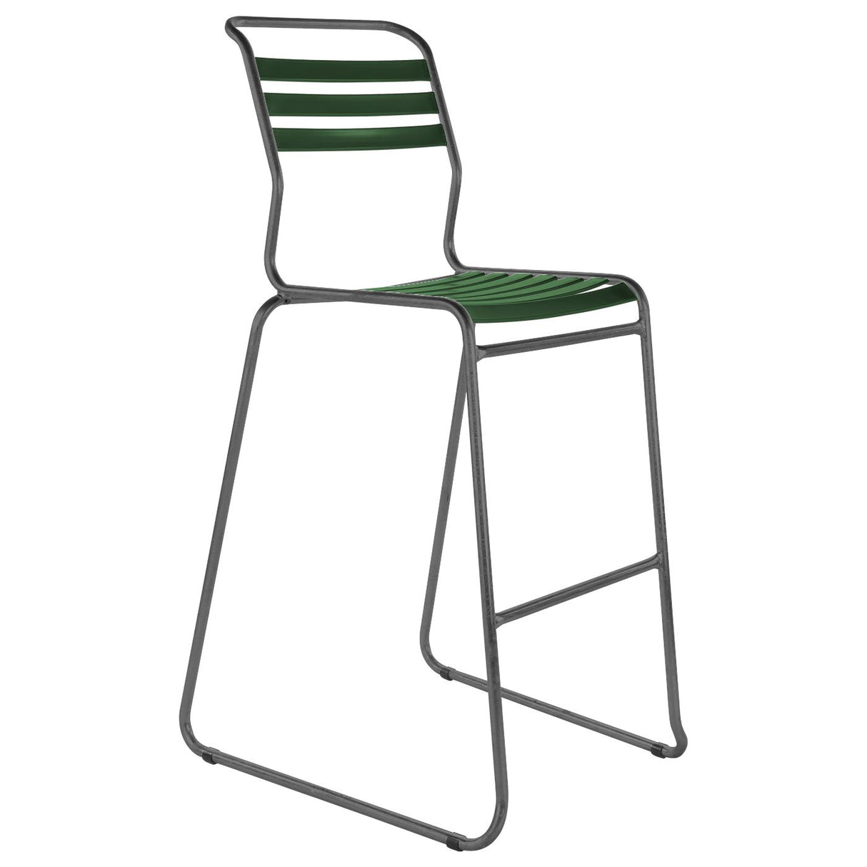 Schaffner Säntis Tabouret de bar luge à lattes Graphite 73 Vert sapin 66