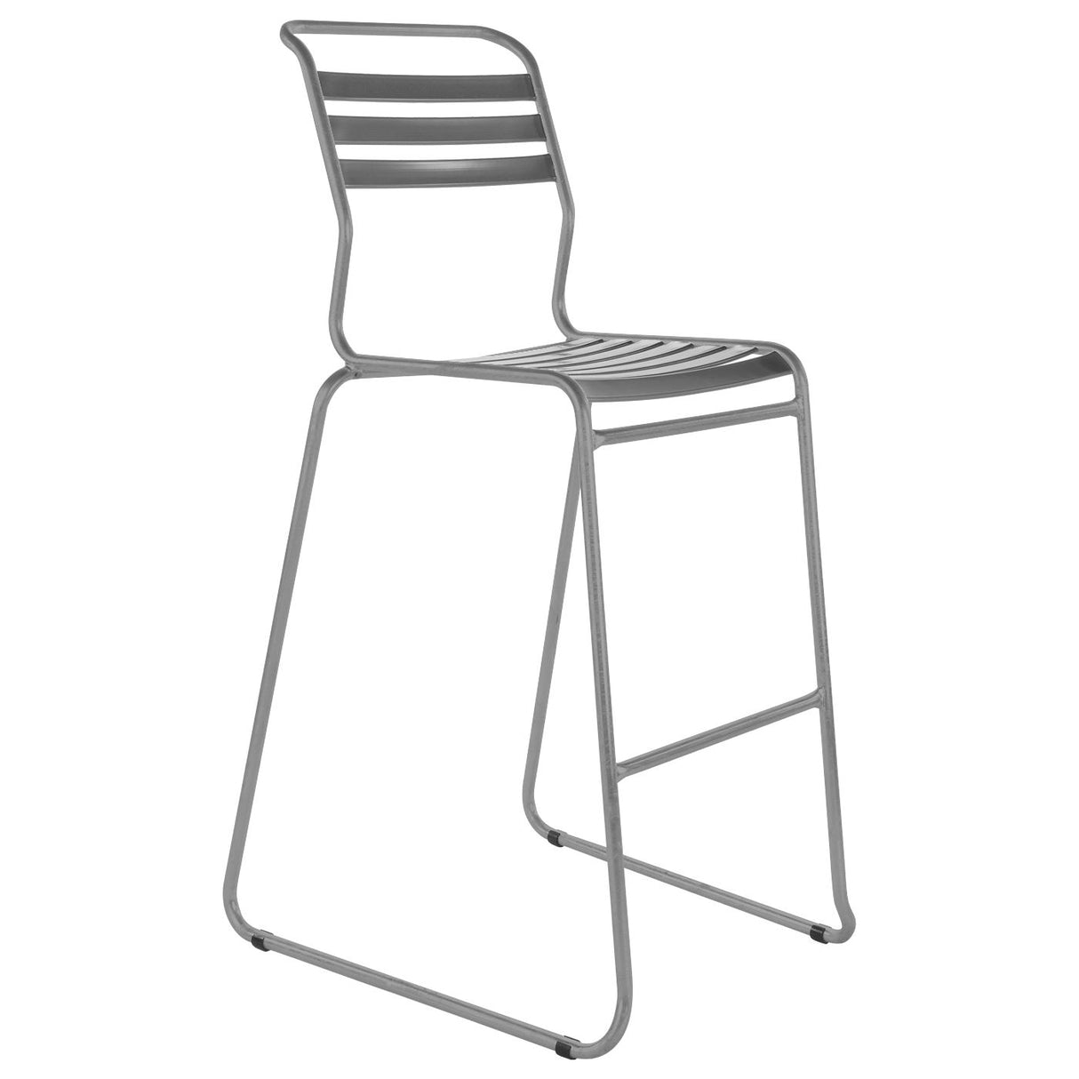 Schaffner Säntis Tabouret de bar luge à lattes Gris Argent 78 Graphite 73