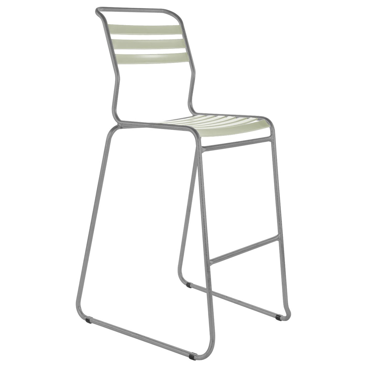 Schaffner Säntis Tabouret de bar luge à lattes Gris Argent 78 Vert pastel 64