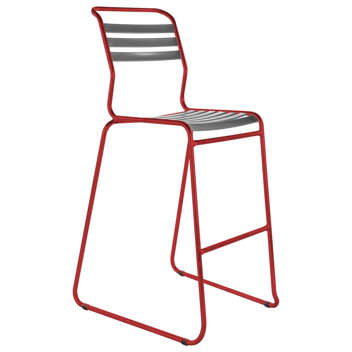 Schaffner Säntis Tabouret de bar luge à lattes Rouge 30 Graphite 73