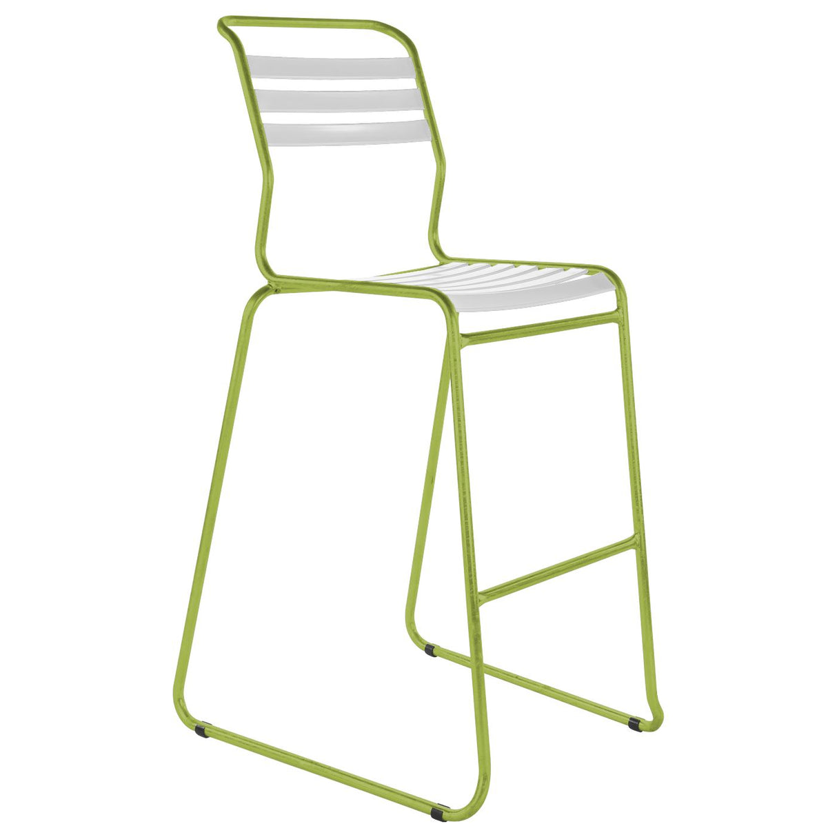 Schaffner Säntis Tabouret de bar luge à lattes Vert Clair 63 Blanc 90