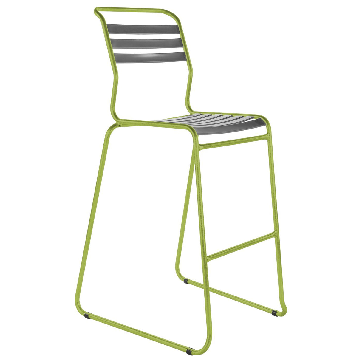 Schaffner Säntis Tabouret de bar luge à lattes Vert Clair 63 Graphite 73