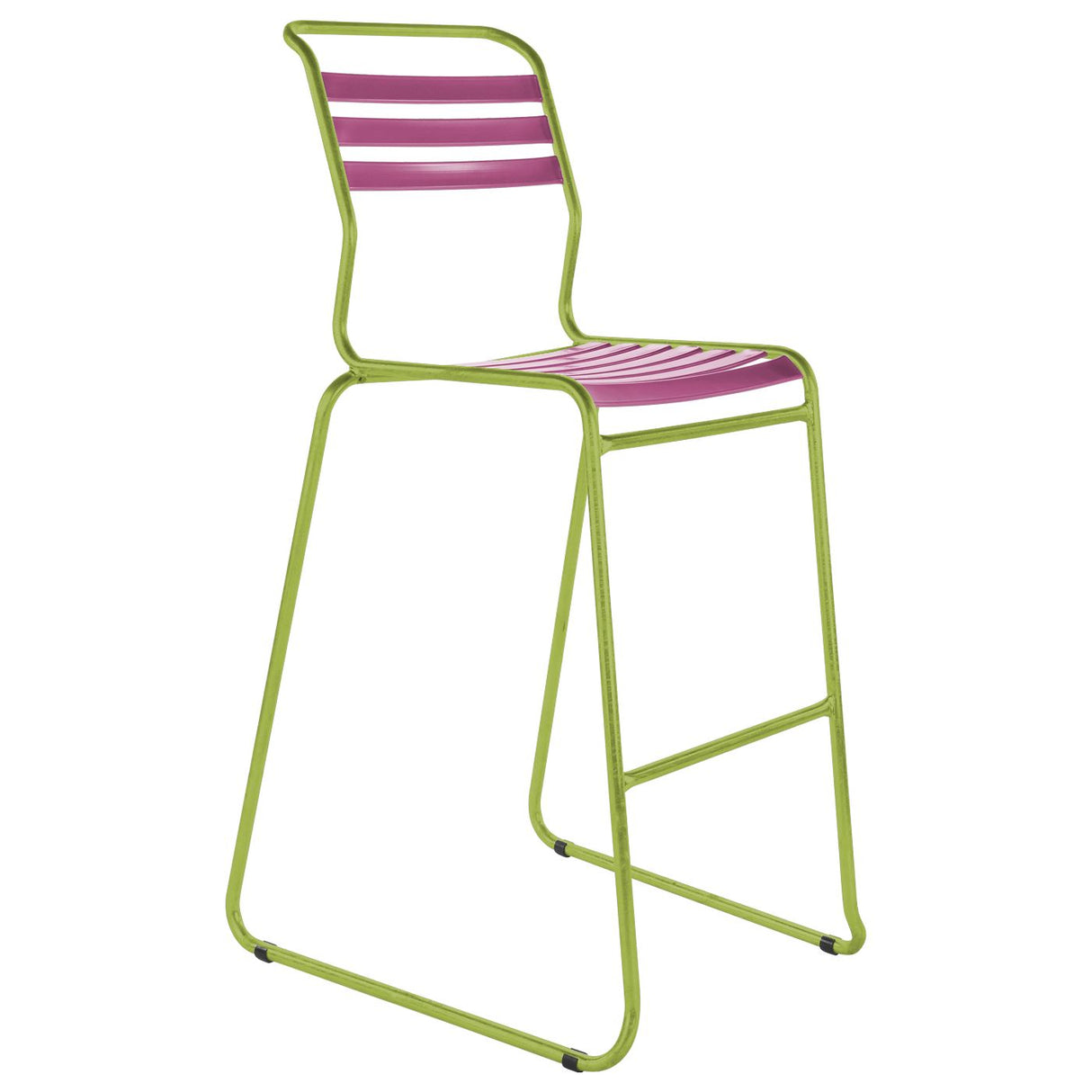 Schaffner Säntis Tabouret de bar luge à lattes Vert Clair 63 Rose 41