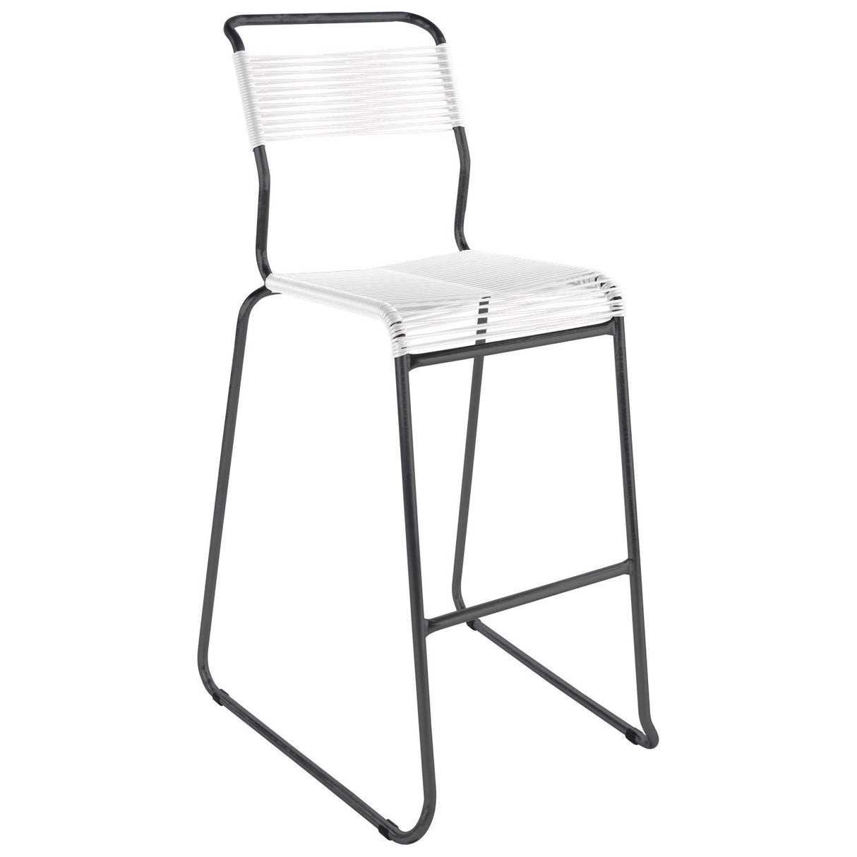 Schaffner Säntis Tabouret de bar Spaghetti luge sans accoudoirs Anthracite 77 Blanc 90
