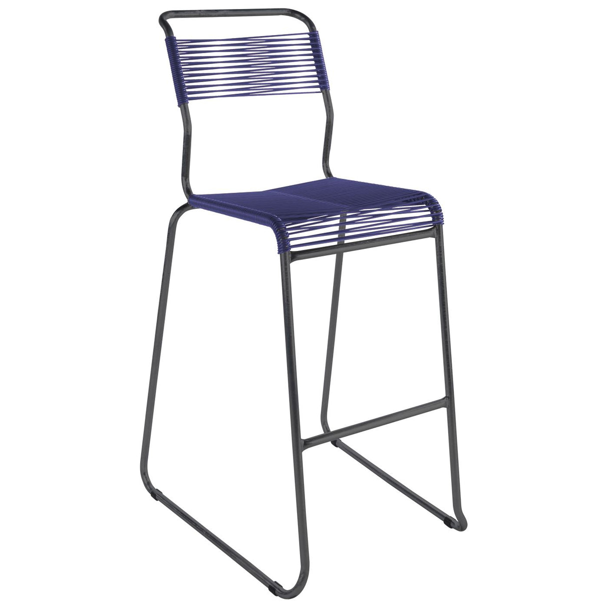 Schaffner Säntis Tabouret de bar Spaghetti luge sans accoudoirs Anthracite 77 Bleu 53