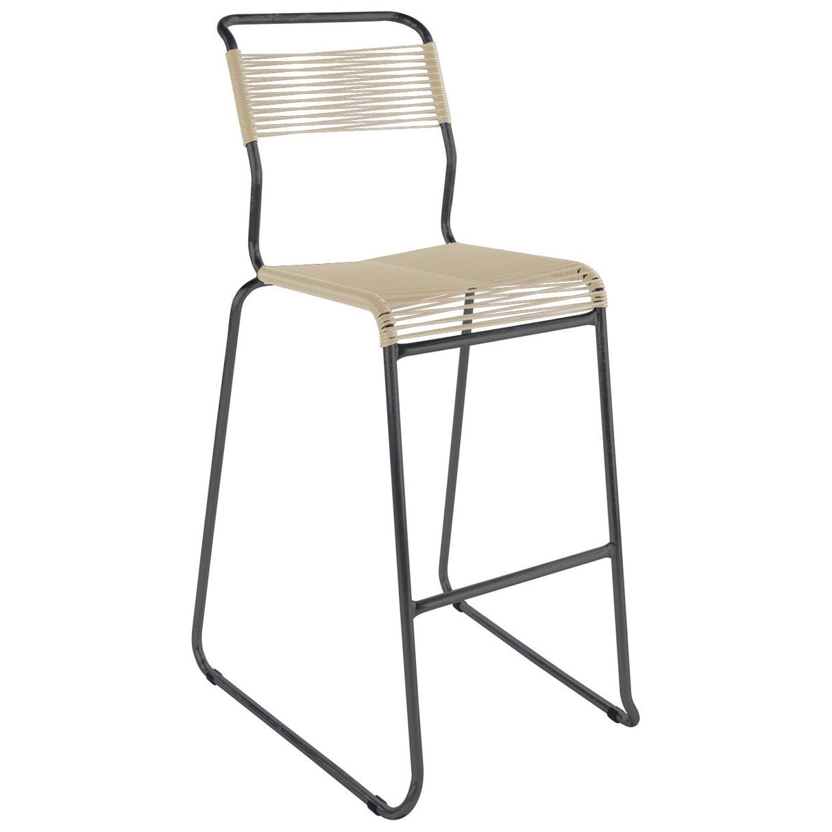 Schaffner Säntis Tabouret de bar Spaghetti luge sans accoudoirs Anthracite 77 Sable pastel 15