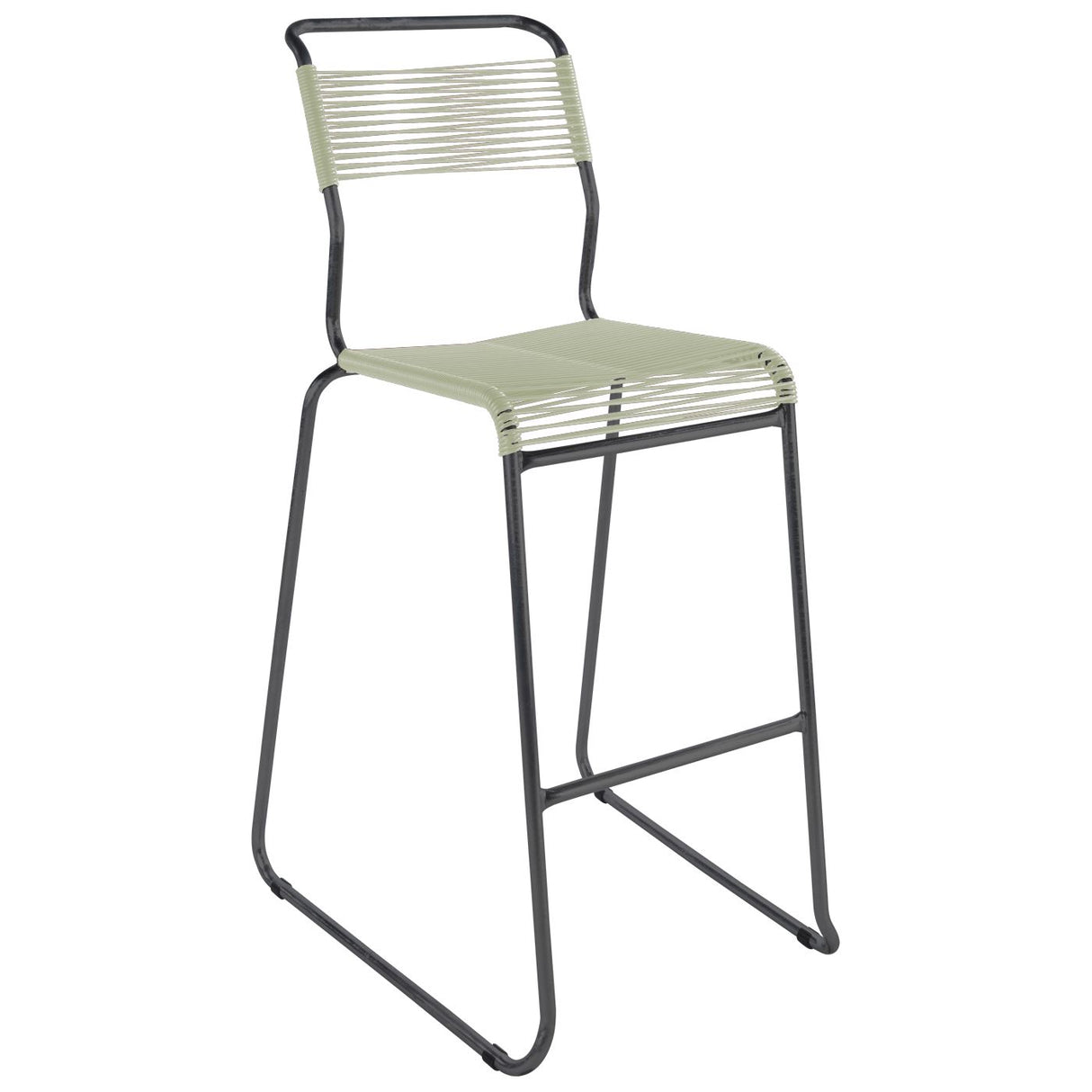 Schaffner Säntis Tabouret de bar Spaghetti luge sans accoudoirs Anthracite 77 Vert pastel 64