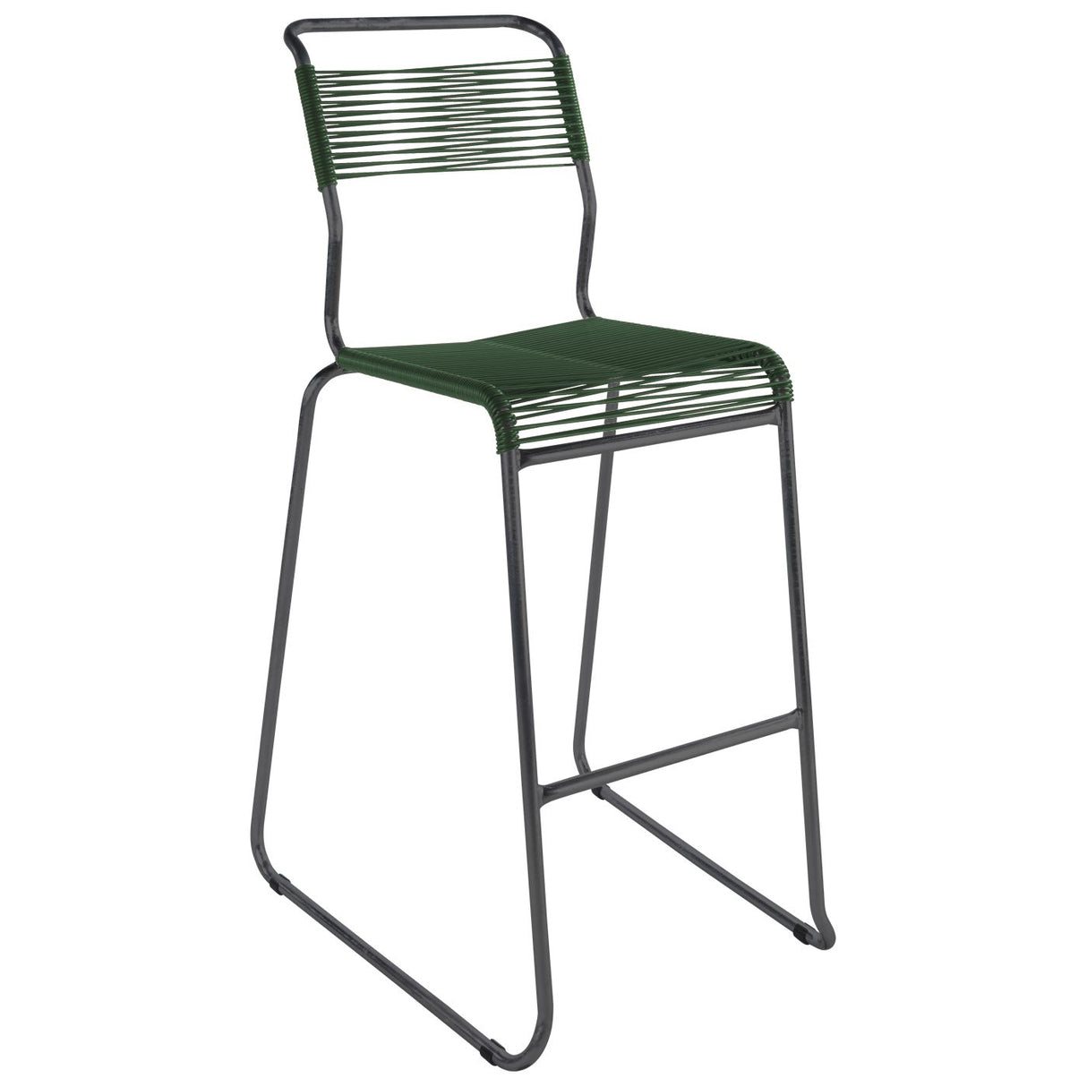 Schaffner Säntis Tabouret de bar Spaghetti luge sans accoudoirs Anthracite 77 Vert Sapin 66
