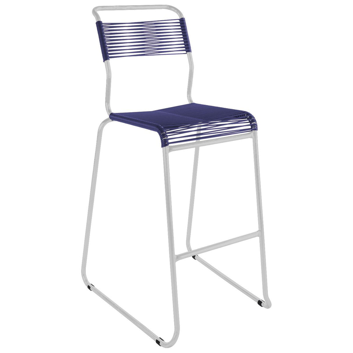Schaffner Säntis Tabouret de bar Spaghetti luge sans accoudoirs Blanc 90 Bleu 53