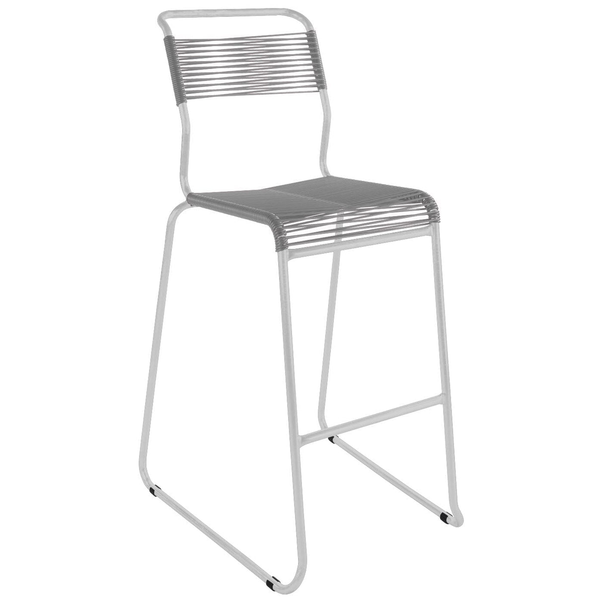 Schaffner Säntis Tabouret de bar Spaghetti luge sans accoudoirs Blanc 90 Gris Argent 78