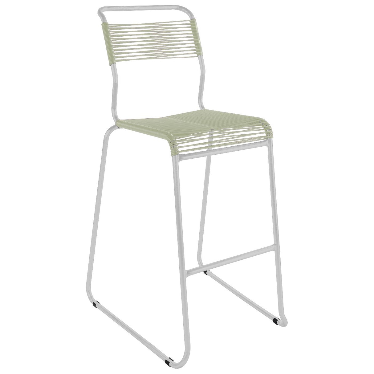 Schaffner Säntis Tabouret de bar Spaghetti luge sans accoudoirs Blanc 90 Vert pastel 64