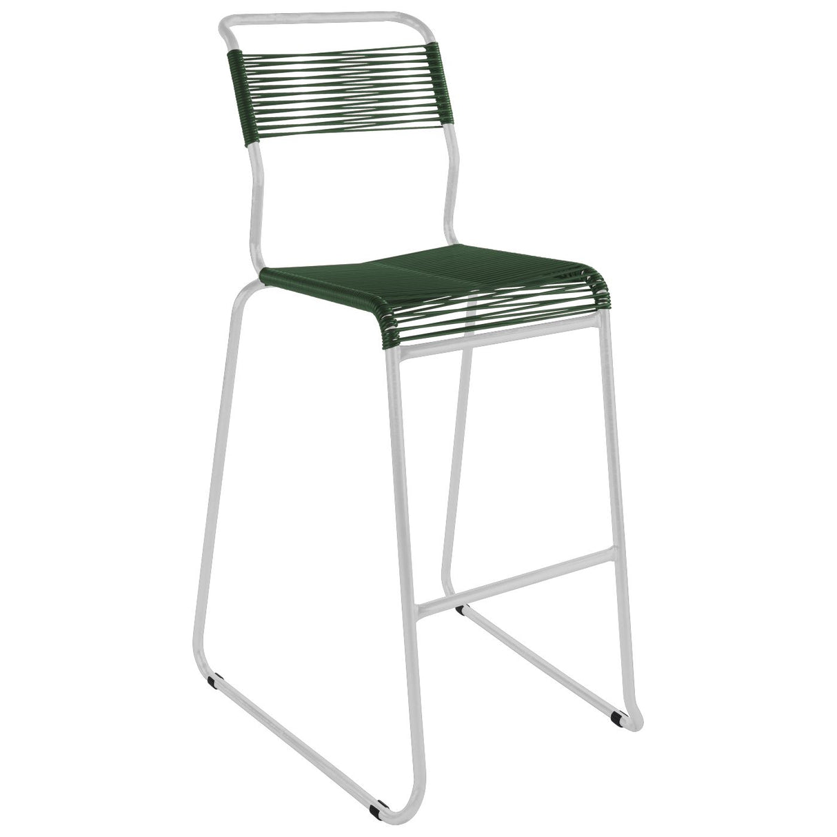 Schaffner Säntis Tabouret de bar Spaghetti luge sans accoudoirs Blanc 90 Vert Sapin 66