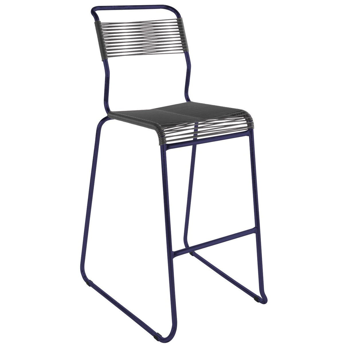 Schaffner Säntis Tabouret de bar Spaghetti luge sans accoudoirs Bleu 53 Anthracite 77