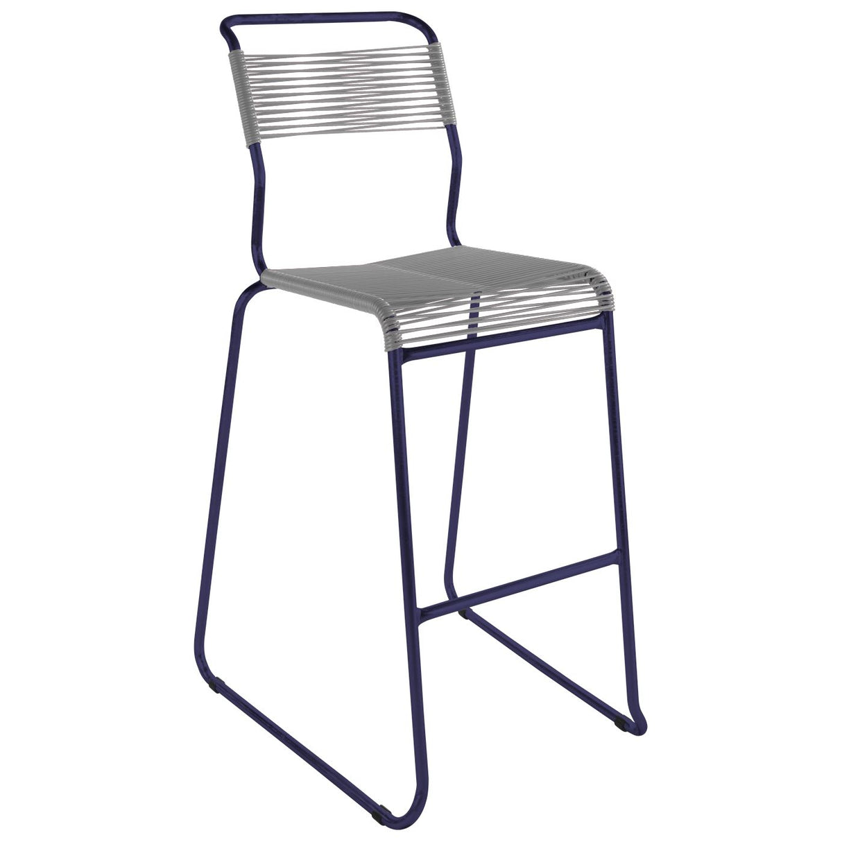 Schaffner Säntis Tabouret de bar Spaghetti luge sans accoudoirs Bleu 53 Gris Argent 78