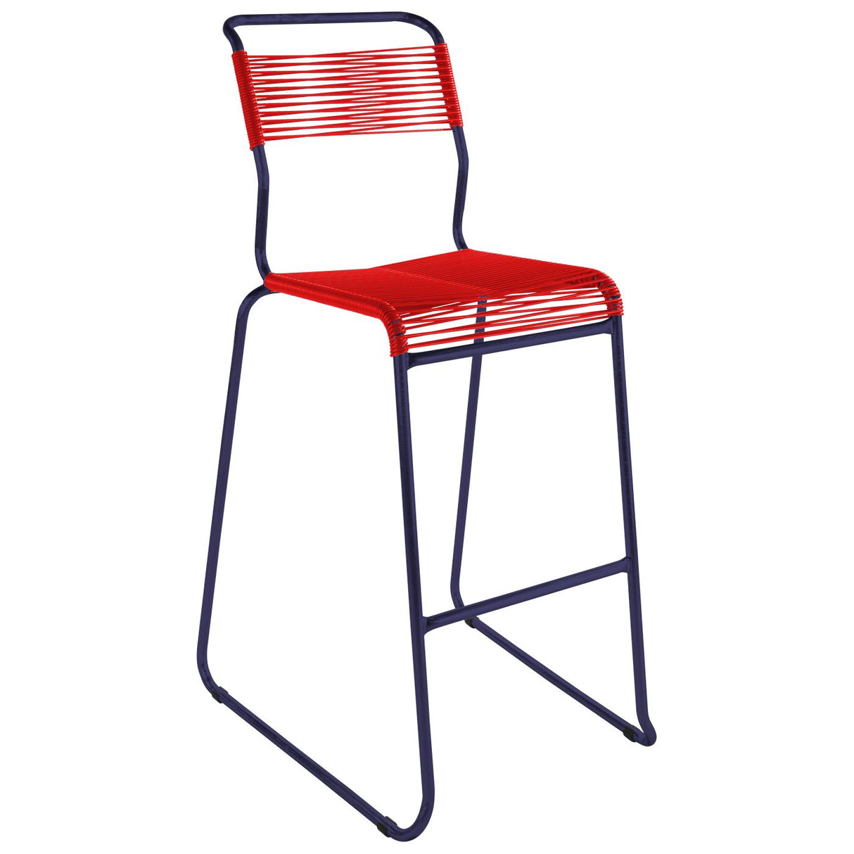 Schaffner Säntis Tabouret de bar Spaghetti luge sans accoudoirs Bleu 53 Rouge 30