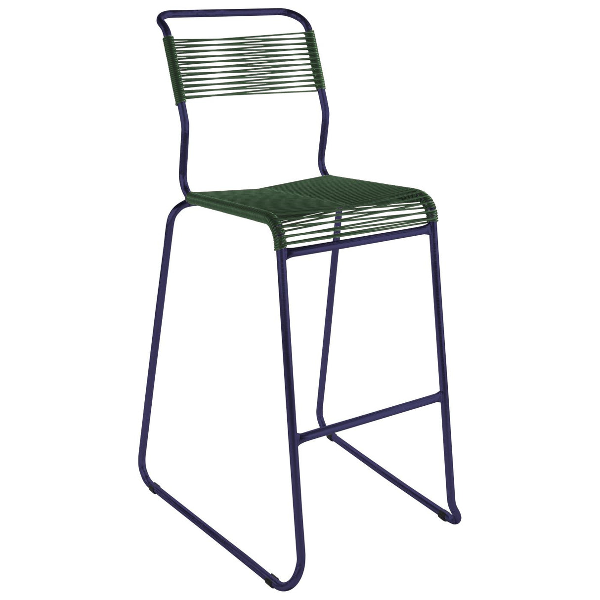 Schaffner Säntis Tabouret de bar Spaghetti luge sans accoudoirs Bleu 53 Vert Sapin 66