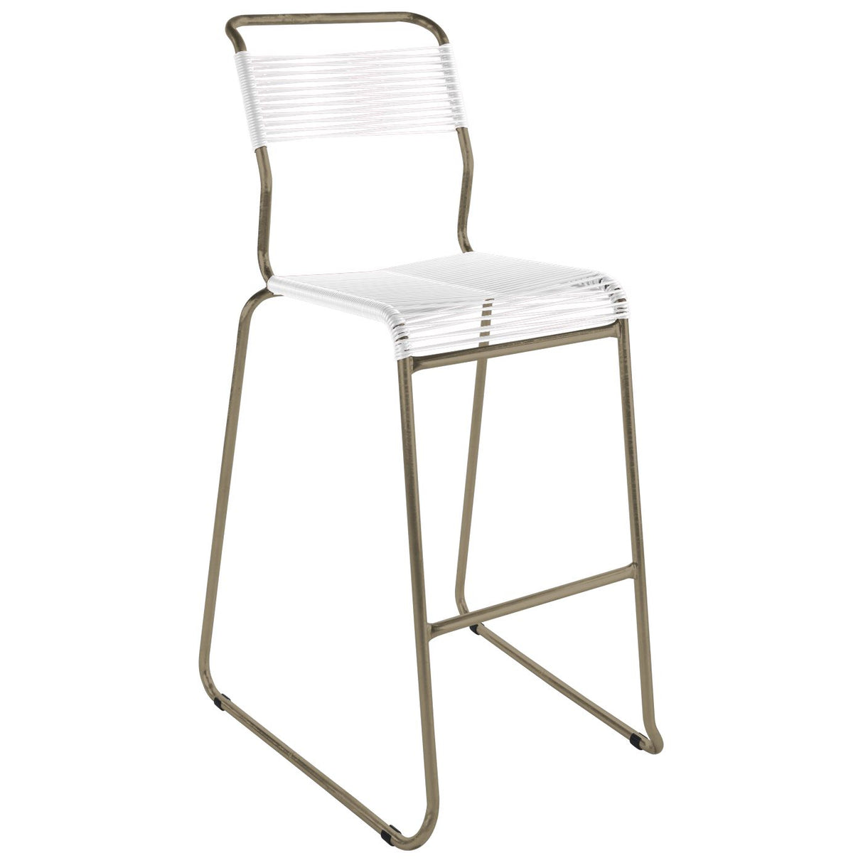 Schaffner Säntis Tabouret de bar Spaghetti luge sans accoudoirs Champagne 85 Blanc 90
