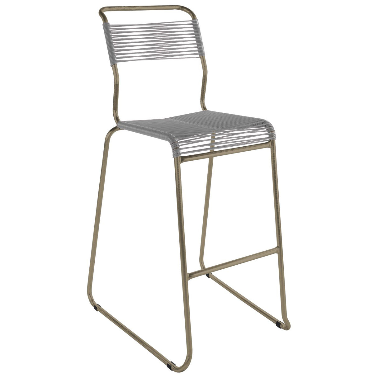 Schaffner Säntis Tabouret de bar Spaghetti luge sans accoudoirs Champagne 85 Gris Argent 78