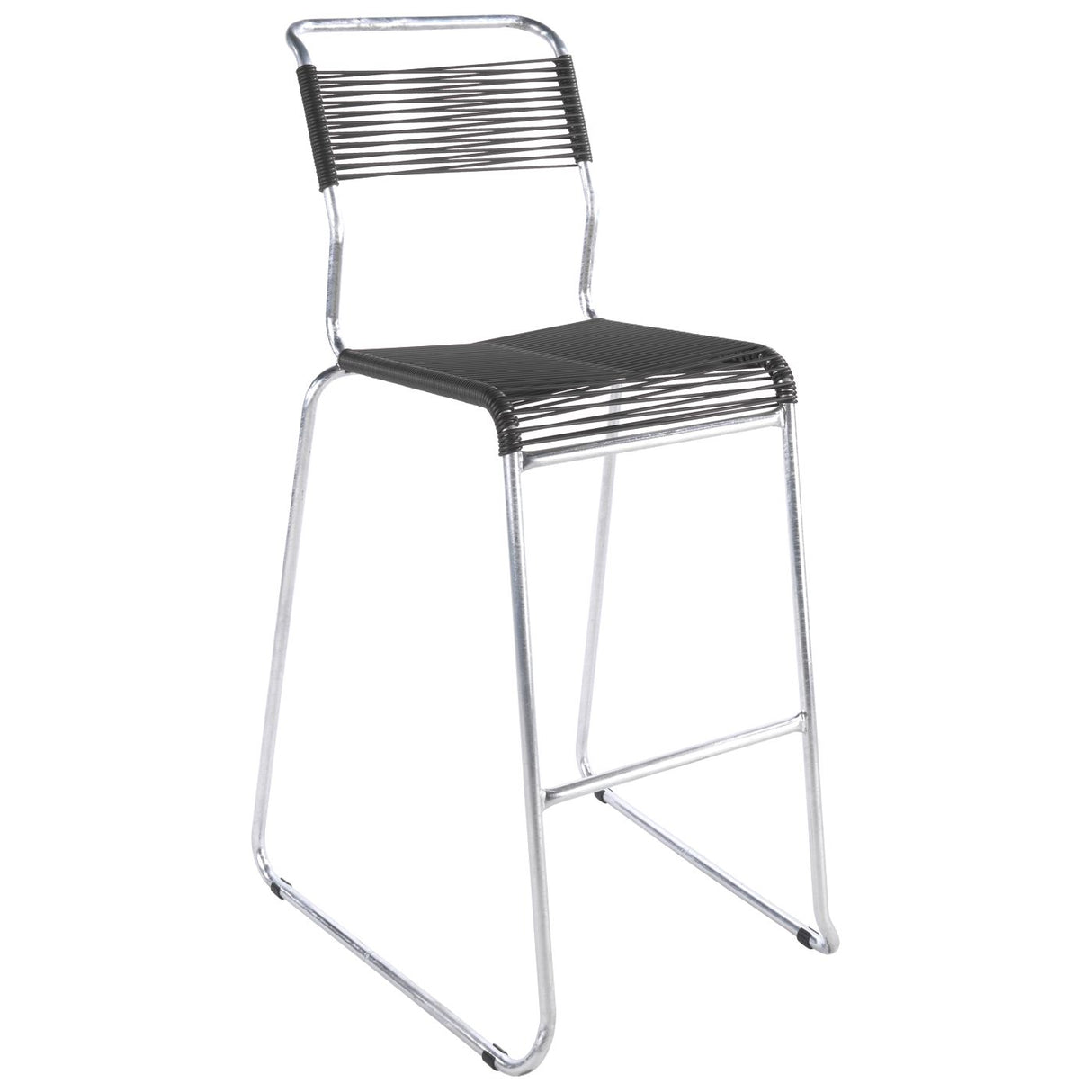 Schaffner Säntis Tabouret de bar Spaghetti luge sans accoudoirs Galvanisé à chaud 02 Anthracite 77
