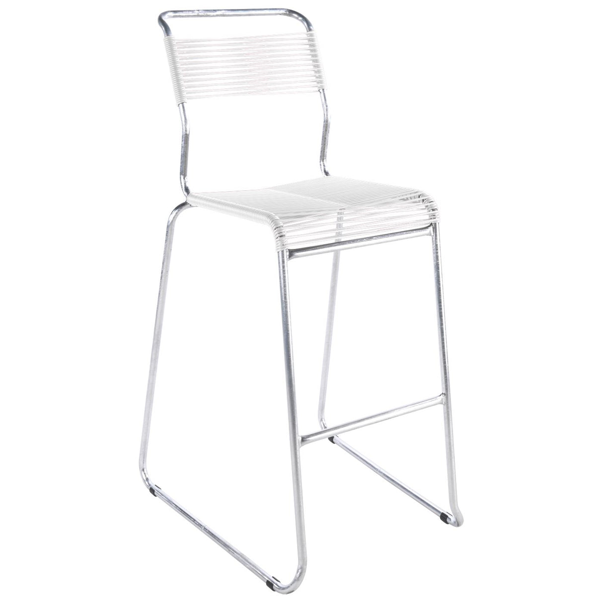 Schaffner Säntis Tabouret de bar Spaghetti luge sans accoudoirs Galvanisé à chaud 02 Blanc 90