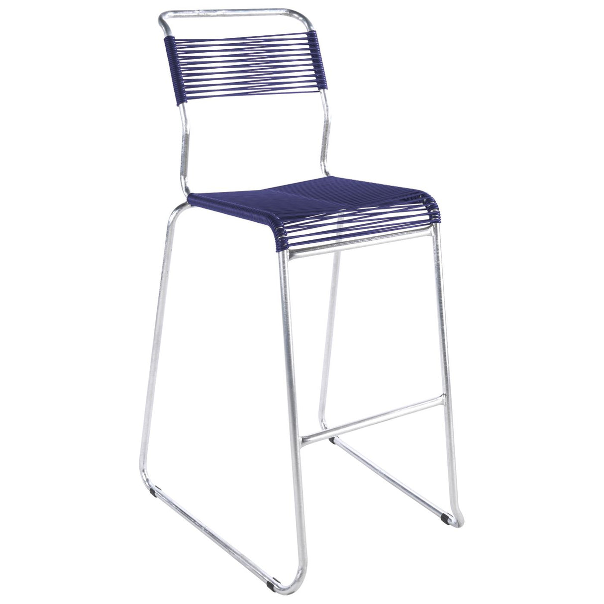 Schaffner Säntis Tabouret de bar Spaghetti luge sans accoudoirs Galvanisé à chaud 02 Bleu 53