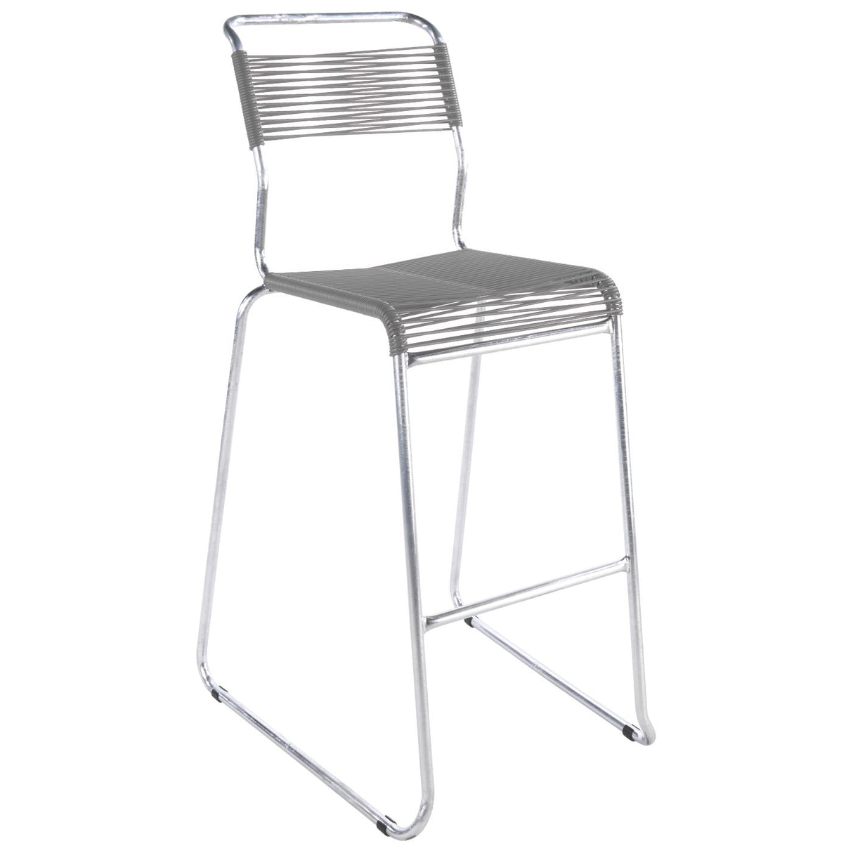 Schaffner Säntis Tabouret de bar Spaghetti luge sans accoudoirs Galvanisé à chaud 02 Gris Argent 78