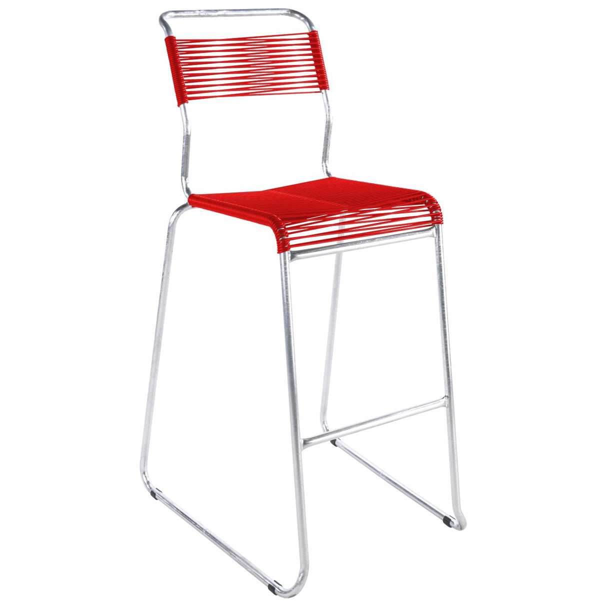 Schaffner Säntis Tabouret de bar Spaghetti luge sans accoudoirs Galvanisé à chaud 02 Rouge 30