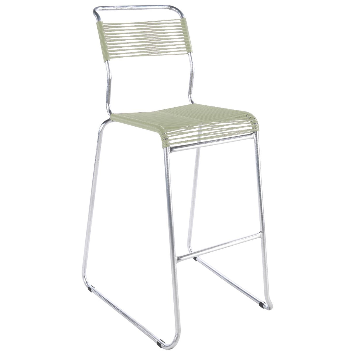 Schaffner Säntis Tabouret de bar Spaghetti luge sans accoudoirs Galvanisé à chaud 02 Vert pastel 64