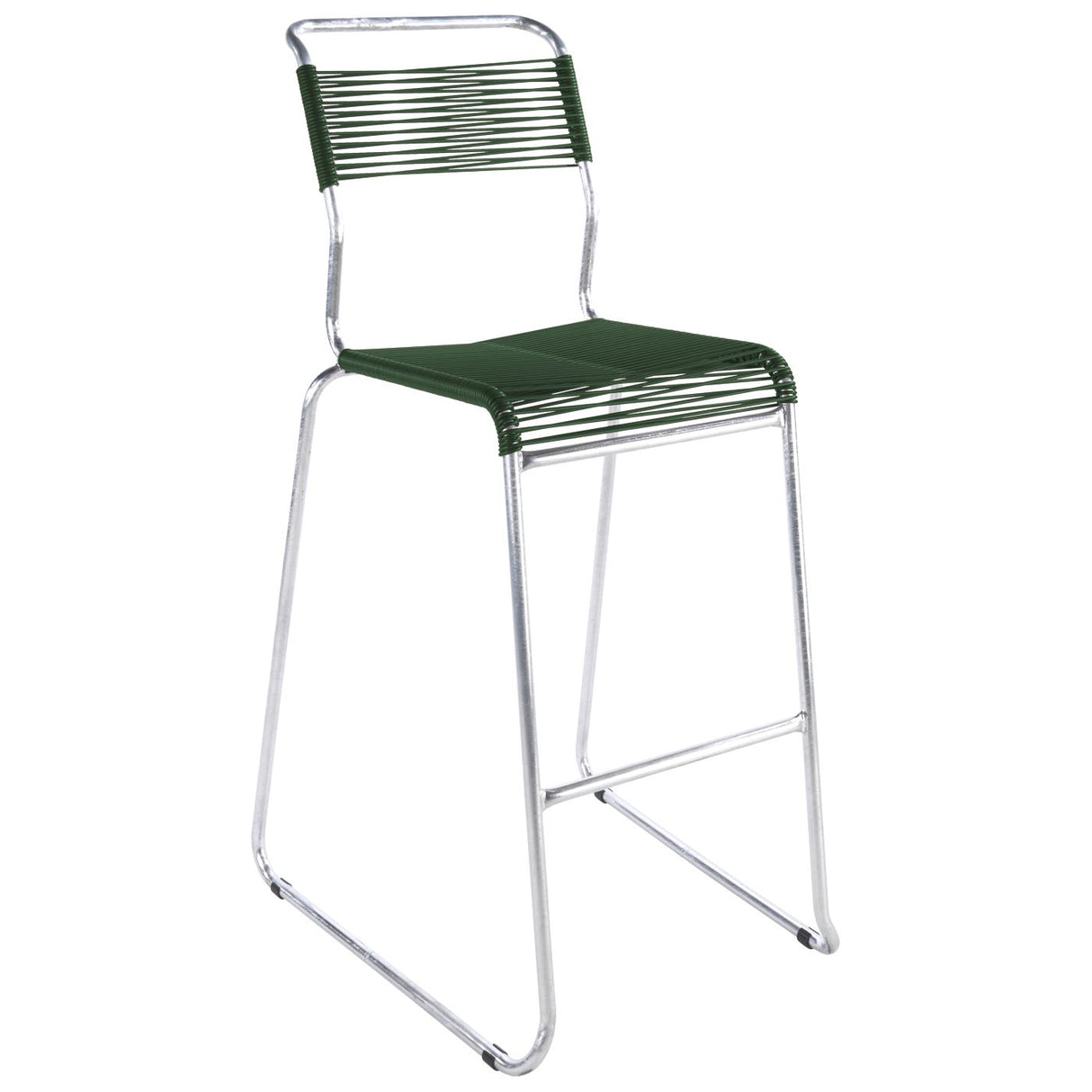 Schaffner Säntis Tabouret de bar Spaghetti luge sans accoudoirs Galvanisé à chaud 02 Vert Sapin 66
