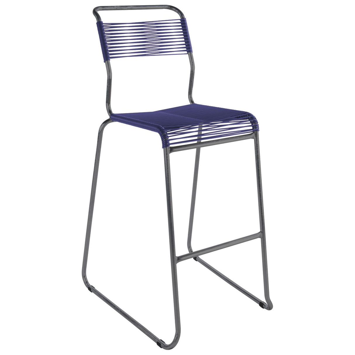 Schaffner Säntis Tabouret de bar Spaghetti luge sans accoudoirs Graphite 73 Bleu 53